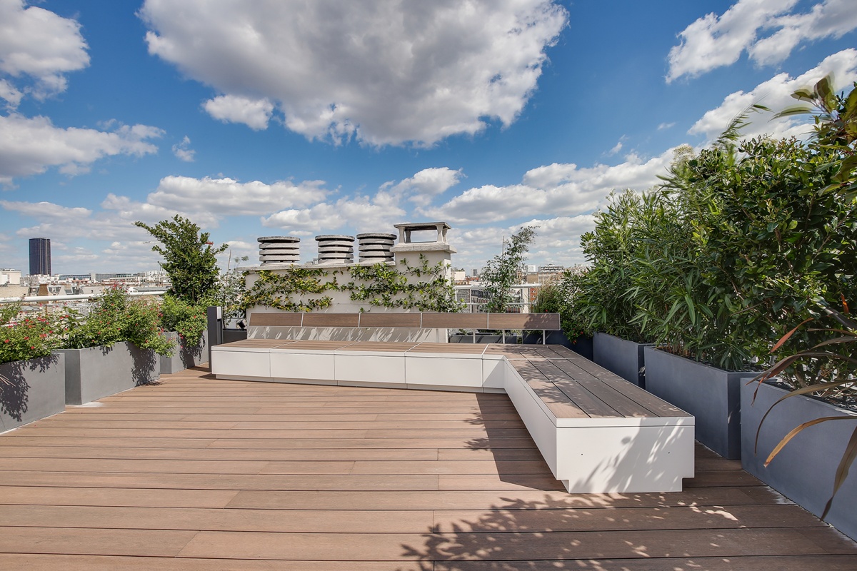 Ramnagement d'un appartement  Paris et cration d'un rooftop : toit terrasse architecte