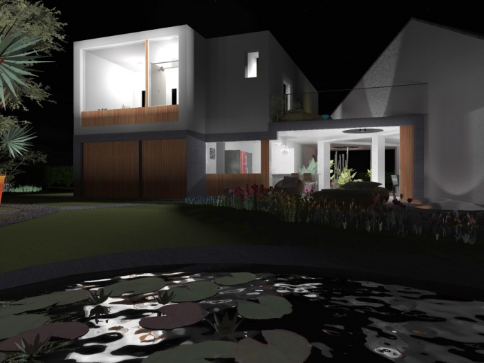 Rnovation et extension contemporaine d'une maison : view_5 nuit