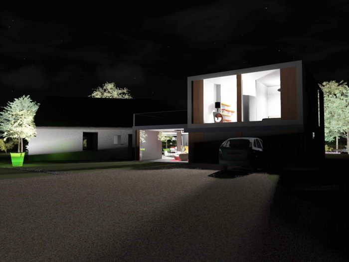 Rnovation et extension contemporaine d'une maison : view_9 nuit