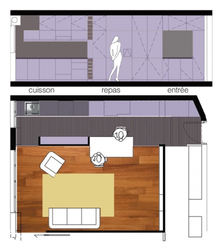 Restructuration d'un appartement, Paris XIIIe : 2-12-2010-BAR-plan