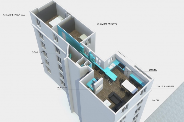 Appartement de 72m dans le 18e arrondissemnt de Paris : image_projet_mini_31701