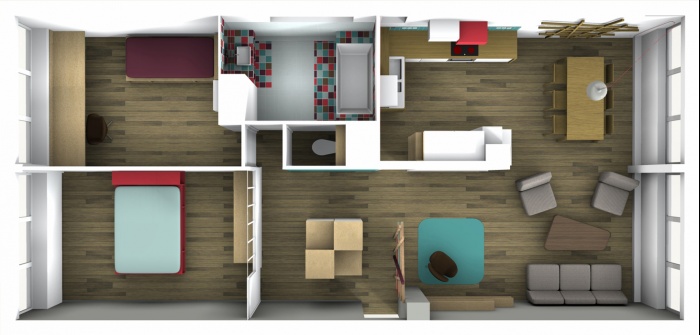 Rnovation complte et amnagement d'un appartement 70 : Image 3D