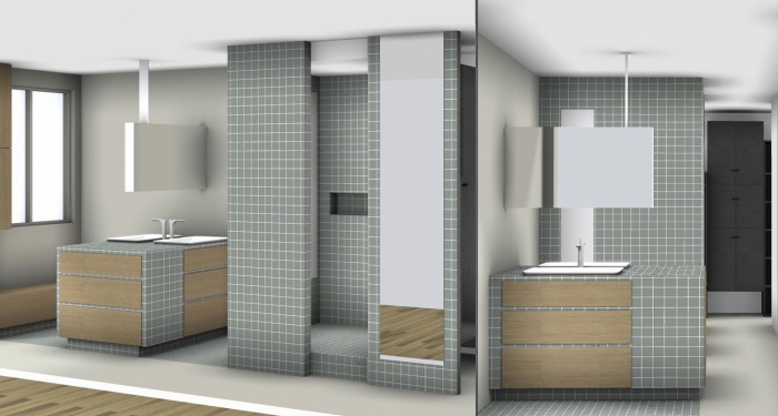 Renovation d'un loft sous les toits : Salle de bain 3D