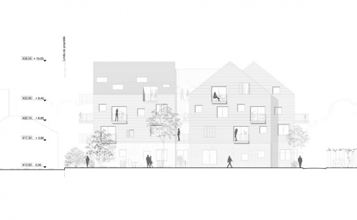 Centre intrgnerationnel (logements et equipements) : Elevation