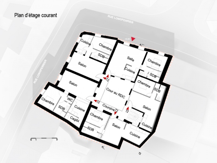 Rhabilitation, extension et surlvation d'un immeuble insalubre - Meaux : 04.Plan