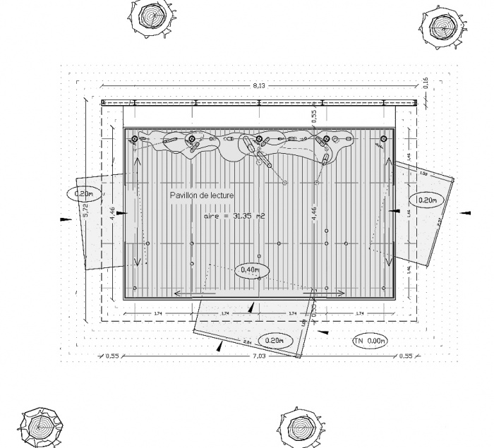 pavillon de lecture prive : plan